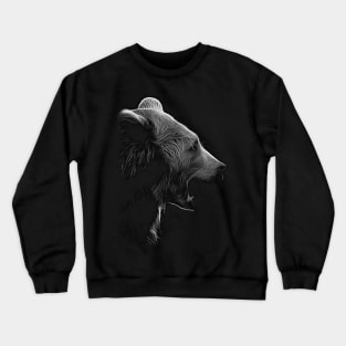 bear, black and white shirt Crewneck Sweatshirt